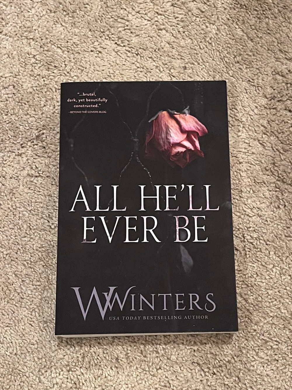 All He'll Ever Be by W. Winters - Black Cover with Pink Rose